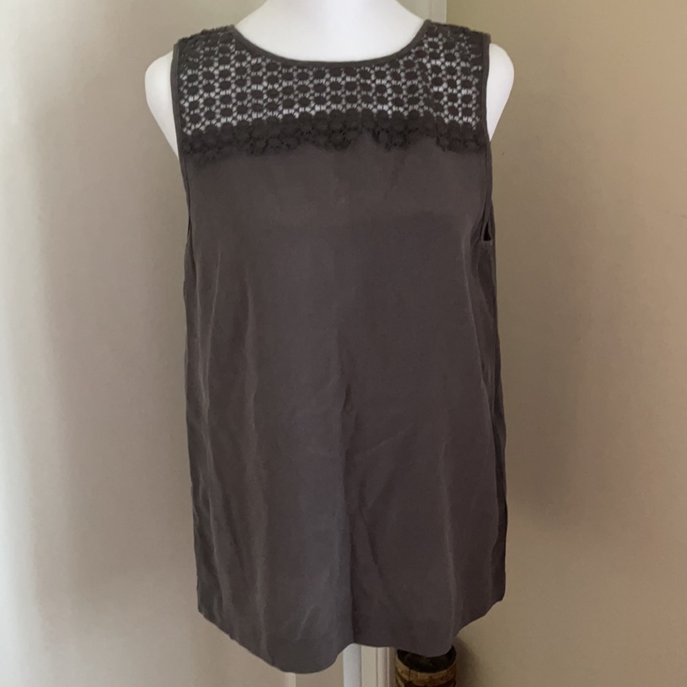 The White Company Mocha sleeveless silk tank